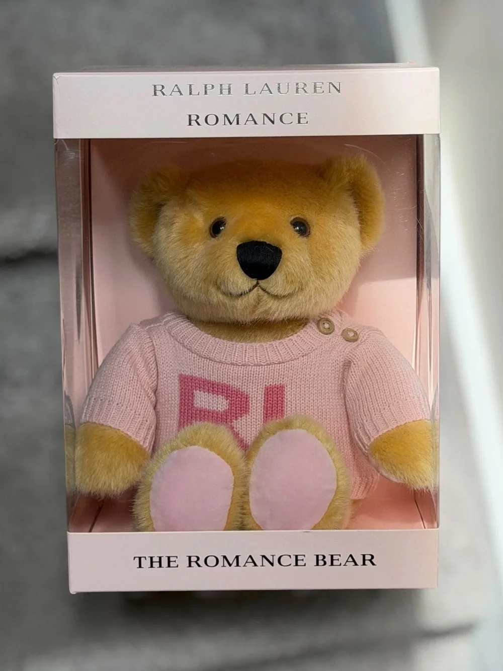 Ralph Lauren Romance Bear Plush Teddy Pink RL Sweater New in Box Limited Edition